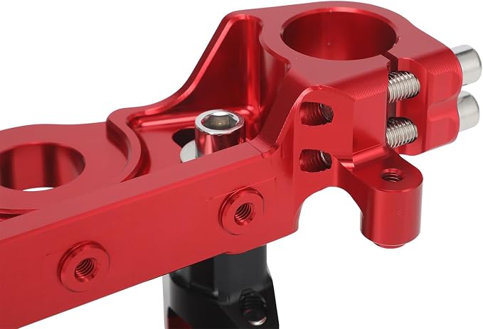 Motorcycle Top Triple Clamp 7/8" 22MM Upper Triple Tree Bar Mount with Risers Set CNC for CRF110 CRF110F 2013-2024 CRF125F CRF125FB 2019-2024 CRF 110F 125F 125FB Red