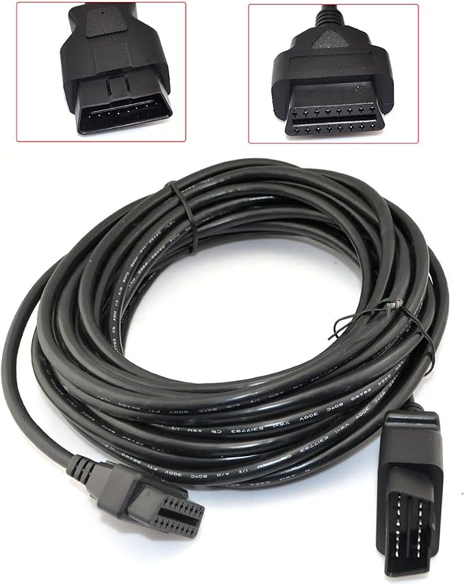 iKKEGOL 33 Feet/10 M OBD2 OBDII 16 Pin Car Male to Female Extension Cable Diagnostic Extender