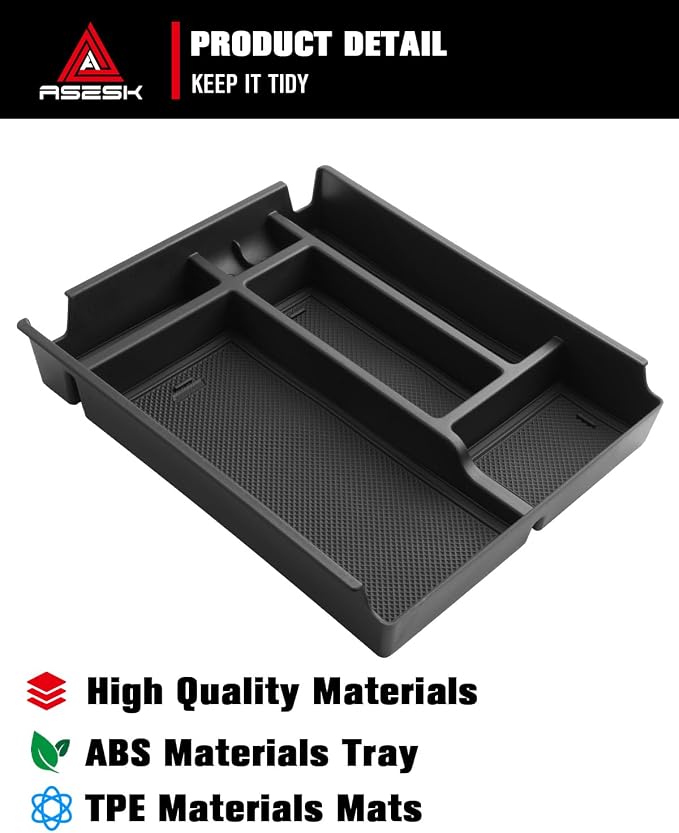 For 2019-2026 Chevy Silverado/Sierra 1500& 2020-2026 Silverado 2500HD 3500HD (Split-Bench Folding Seat) Center Console Upper Center Console Organizer ABS Materials