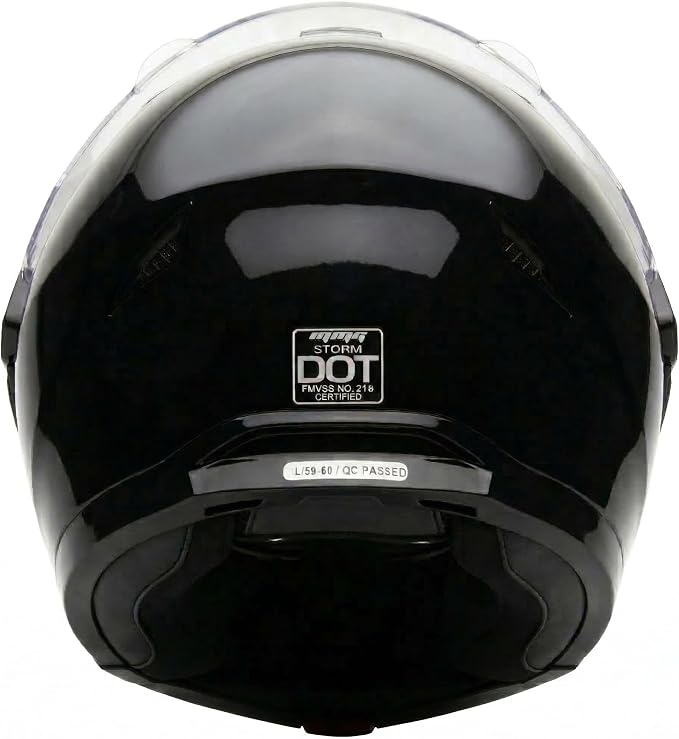 MMG Dual Sport Off Road Motorcycle Full Face Helmet Dirt Bike ATV Flip-Up Visor (Model 23) - Shiny Black, Large