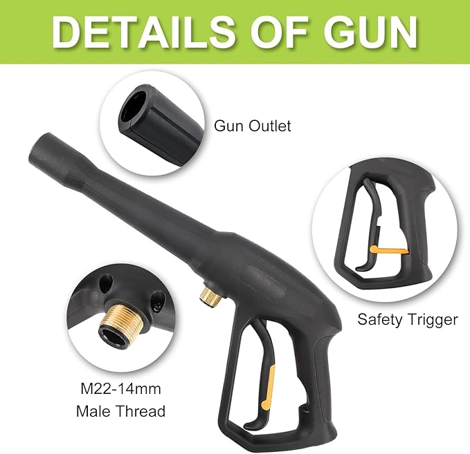 Bear Force Pressure Washer Spray Gun Trigger Handle, Pressure Water Gun, Compatible with Some of Ryobi, Greenworks, Craftsman, Kar-cher, SunJoe, Westinghouse, LWQ Electric Pressure Washer Max 1900 PSI