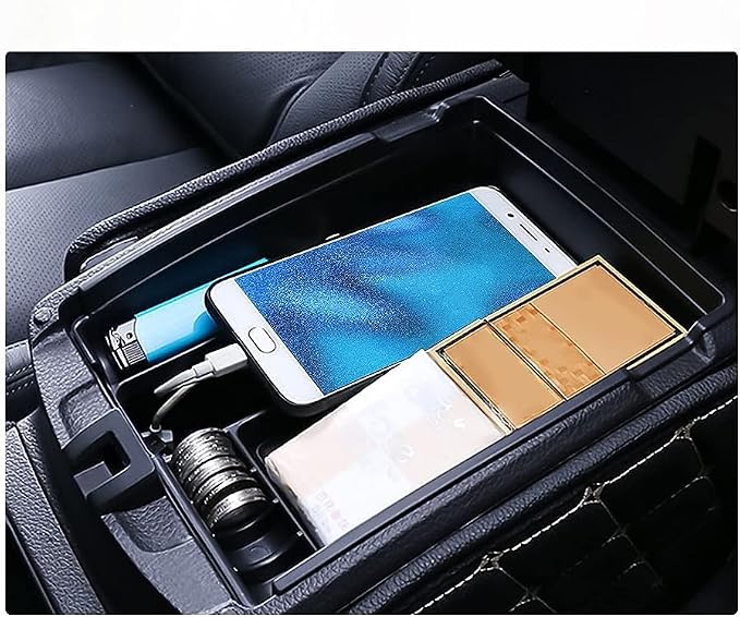 LUWU Rogue Center Console Organizer for 2014 2015 2016 2017 2018 2020 N issan Rogue Accessories Armrest Console Storage Box Insert Tray ABS Material Blue-Trim