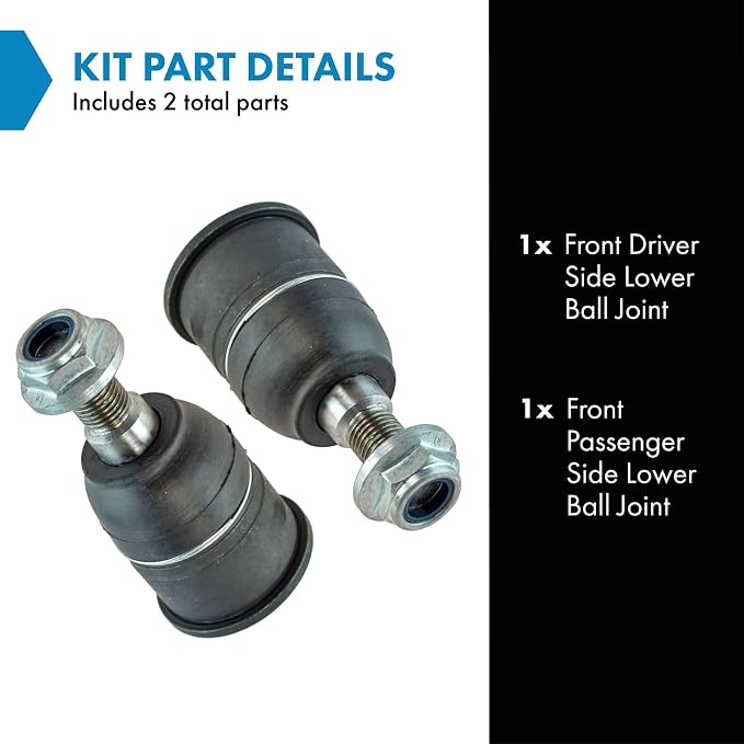 TRQ Front Lower Driver and Passenger Side Ball Joint Set Compatible with 2004-2008 Acura TL