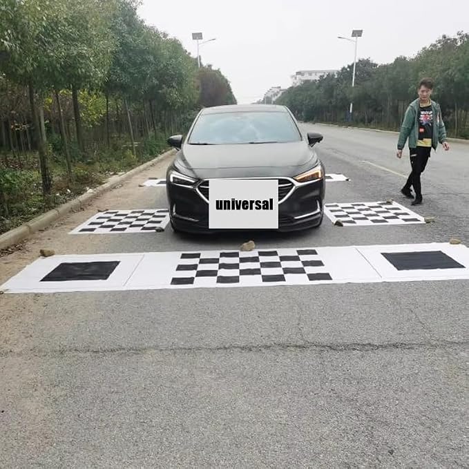 360-Degree Car Camera Calibration Mats, Diagnostic Grid Cloth Tools for Panoramic Bird's-Eye Vehicle Backup DVR System, H + A
