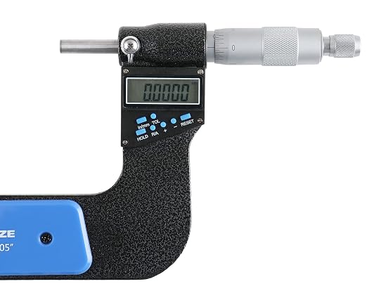 Accusize Industrial Tools 4-5''/100-125 mm 7 Keys Electronic Digital Outside Micrometers, 0.00005'' Or 0.001 mm Resolution, Ac21-5022 | IP54 Rated, 0.00005"/0.001 mm Resolution, 7-Key, ±0.003" Accuracy