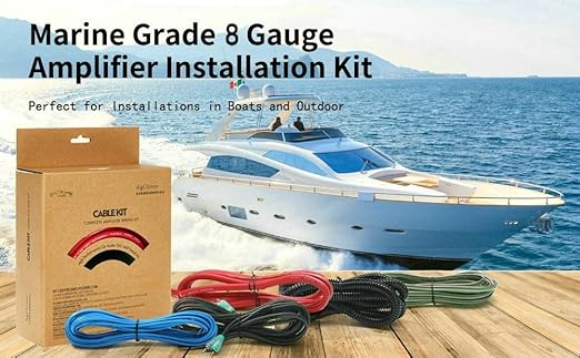8 Gauge CCA Amplifier Wiring Kit 800W Power Handling Complete Amp Installation Kit for High-Performance Car Audio Systems, Delivers Clean Power to Subwoofers, Speakers & Head Units AGAK8
