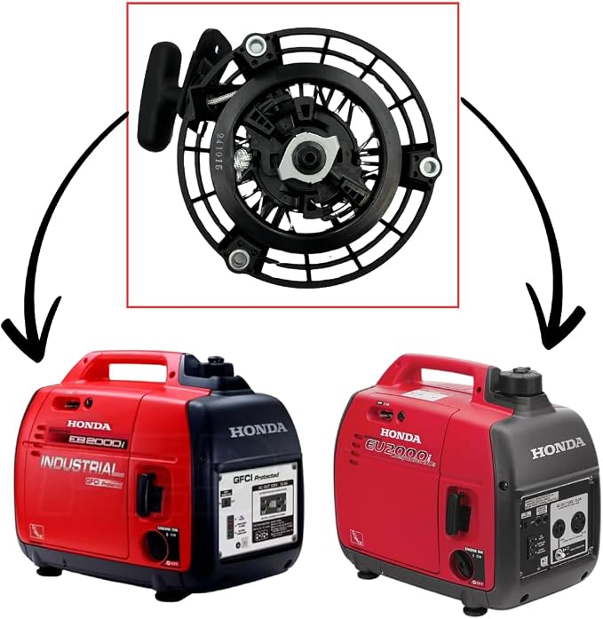 KINDZA Genuine 28400-Z39-C91 Rewind Recoil Starter for Honda EB2000I EU2000 EB2000 Generators, Replace 28400-Z07-004 Recoil Starter 28400-Z39-305