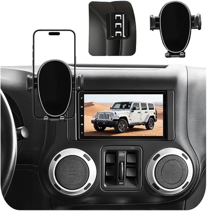 Car Phone Holder for Jeep Wrangler (2011-2016 2017),Dashboard Phone Mount,360 Phone Holder Rotating,Hands Free Mobile Holder,Car Mount for iPhone,Samsung & Android,2015 Wrangler Interior Accessories