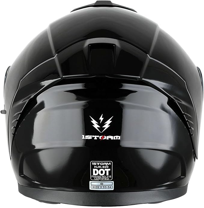 1Storm Motorcycle Street Bike Modular/Flip up Dual Visor Sun Shield Full Face Helmet HJK920