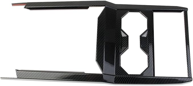 Carbon Fiber Style Central Control Cup Holder Wireless Charging Slot Frame Trim Accessories for Tesla Cybertruck (Bright Surface)