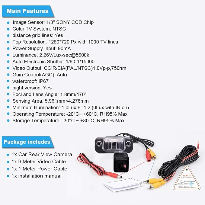 1280x720 Pixel 1000 TV line car Rear View Camera Backup Reverse Camera Replacement for Jetta Seat Toledo Cordoba bis Facelift Vario Ibiza Polo Golf T4 Multivan Transporter Caravelle Business