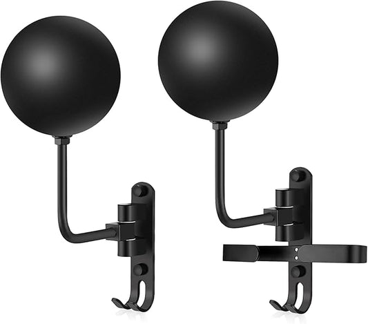 Motorcycle Helmet Rack Wall Mount Bike Helmet Holder Mount Bicycle Helmet Display Hanger Stand with 2 Hooks Motorcycle Accessories for Baseball Rugby Helme