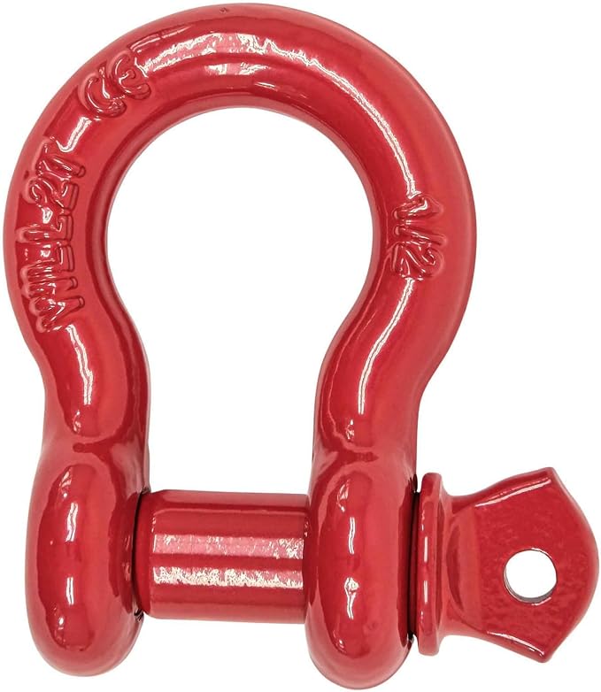 Mytee Products 1/2" Anchor Shackle Forged Carbon Steel w/Alloy Screw Pin Load Limit # 2.0 Tons (4,000 lbs) | Double Rust Protection HD D Ring Shackle for Towing, Rigging & Vehicle Recovery (10 Pack)