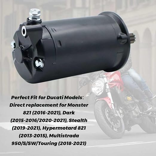 LOONGPART Starter Motor Compatible with Ducati Monster 821 Hypermotard 821 Multistrada 950 27040101A 27040106A 27040107A 27040104A 27040127A Fits Dark, Stealth, S, SW, Touring Models