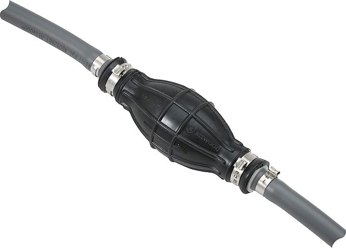 Attwood Universal Marine Fuel Line Kit, EPA Compliant, 6 Feet Long, 3/8-Inch Diameter Hose with Tank Fitting, Sprayless Connestor (Tank-side Fitting), Primer Bulb, 93806UUS7