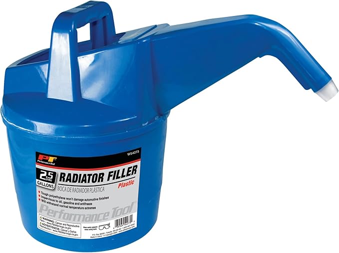 Performance Tool W54273 Plastic Radiator Filler - 2.5 Gallon,Blue