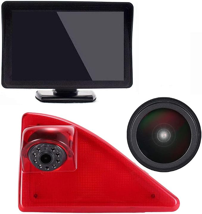 1280 * 720 Pixel Super HD Brake Light Backup Camera with 4.3 Inch LCD Monitor, Night Vision Reversing Camera Replacement for Renault Master ab 2010/Nissan NV400 ab 2010/Opel Vauxhall Movano ab 2010