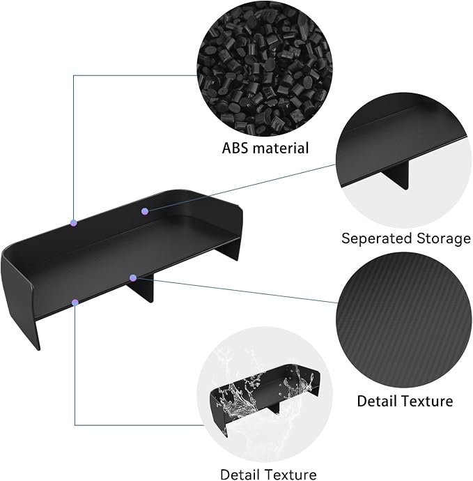 smabee Center Console Organizer for Honda Pilot 2023 2024 2025 / Honda Passport 2026 Console Tray ABS Storage Box Tray Insert Accessories Interior Black