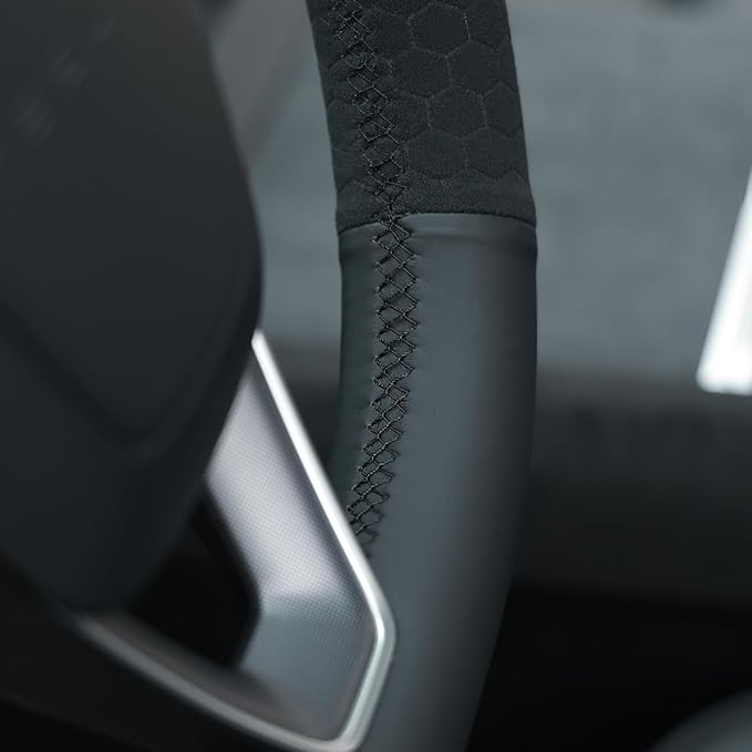 MEWANT Stitching Steering Wheel Cover for Tesla Model 3 Highland 2025 Model Y Juniper Tesla Model Y Juniper Accessory