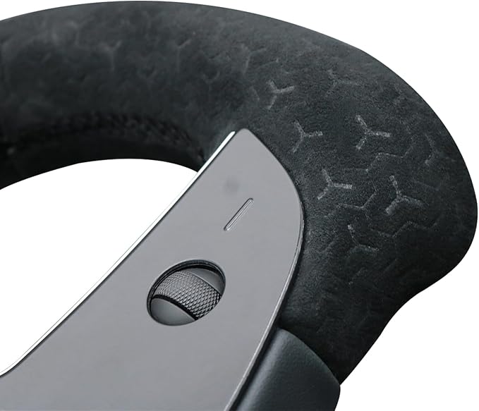 MEWANT DIY Matte PU Carbon Fiber Geom Embossed Athsuede Steering Wheel Cover for Tesla Yoke Model S 2021-2023 Model X