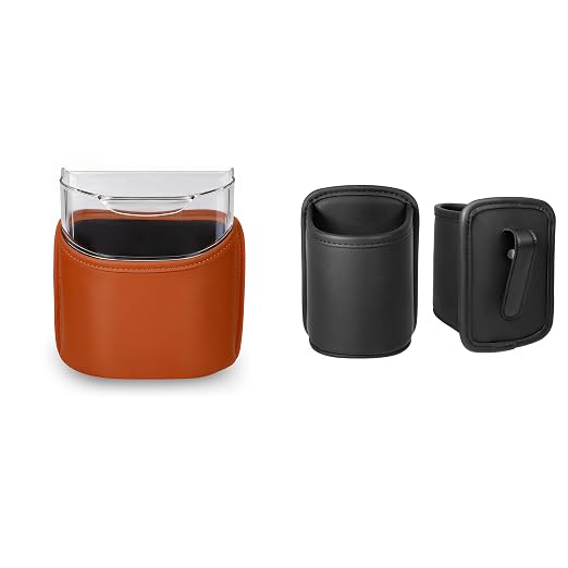 Standard Car Cup Holder Organizer (2-Pack) & Leather Clip on Car Trash Can with Removable Leakproof Liner (1-Pack)