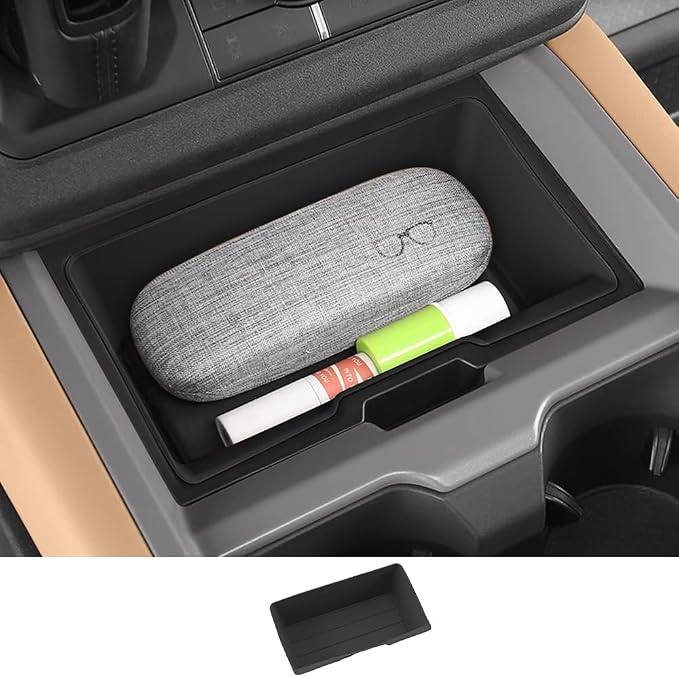 Center Console Storage Box for 2025-2026 Land Rover Defender 90 110 130 Center Storage Box Pad Interior Organizer Tray Storage Box Silicone Trim Tuning Supplies Accessories (ferrous)