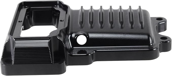 POWER JAMES Visible Transmission Top Cover Compatible with Harley Davidson 2008-2017 Dyna and Softail, 06-2017 Touring Models with Twin Cam (Black) (Black)