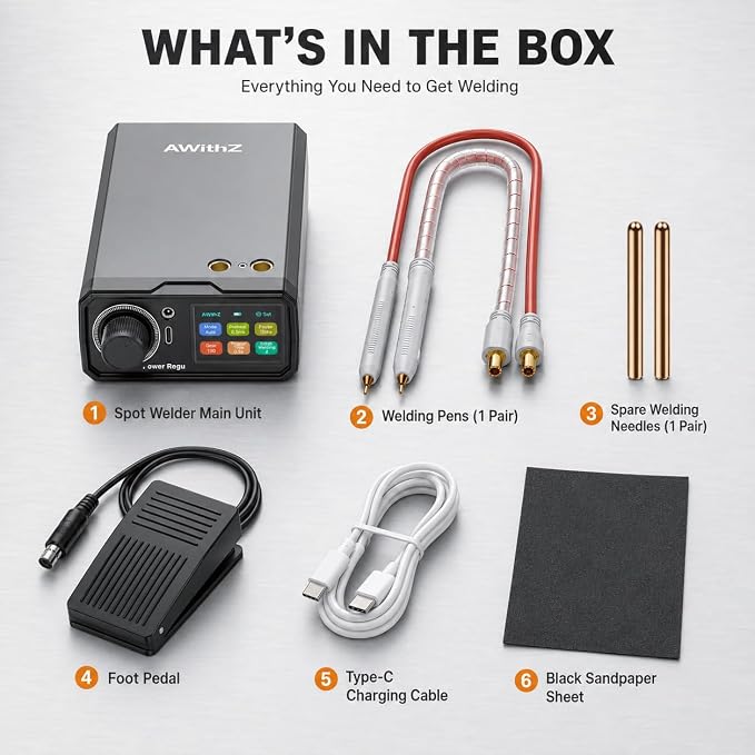 10000mAh Battery Spot Welder, Rotary Knob Operation 100 Gears Adjustable Foot Pedal Operated, 0.1-0.4mm Spot Welder with Dual Pulse Output, Portable Spot Welder for Making DIY Battery Packs | 10000mAh
