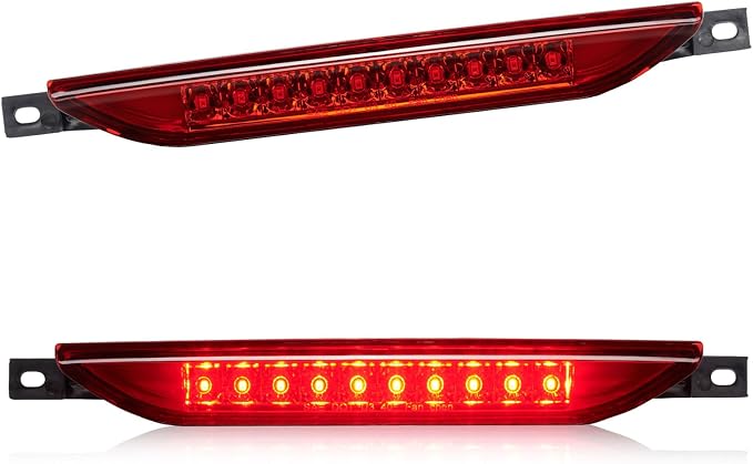 Third 3rd Brake Light LED for 2011-2017 Jeep Grand Cherokee/Dodge Durango, High Mount Rear Brake Lights Assembly for 2007-2016 Jeep Compass, Waterproof Center Cab Lamp Stop Light (Red)