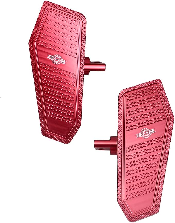 Red Rider's Mini Floorboards Foot Pedal with Male Mounting Bracket, Fits for Harley Davidson 2017-Before Mid-Control FX Dyna, Softail Models and 2016-Later Tourings