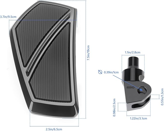 Anti-Slip Rider Floorboards Compatible with Honda Rebel 300 500 CMX300 CMX500 2017-2025 Front Footpegs Driver Aluminum Highway Pegs Accessories (Gloss Black B)