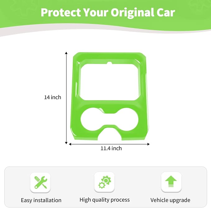 RT-TCZ for RAM Green Center Console Cup Holder Panel Trim Cover for Dodge RAM 2018 up Green Interior Accessories