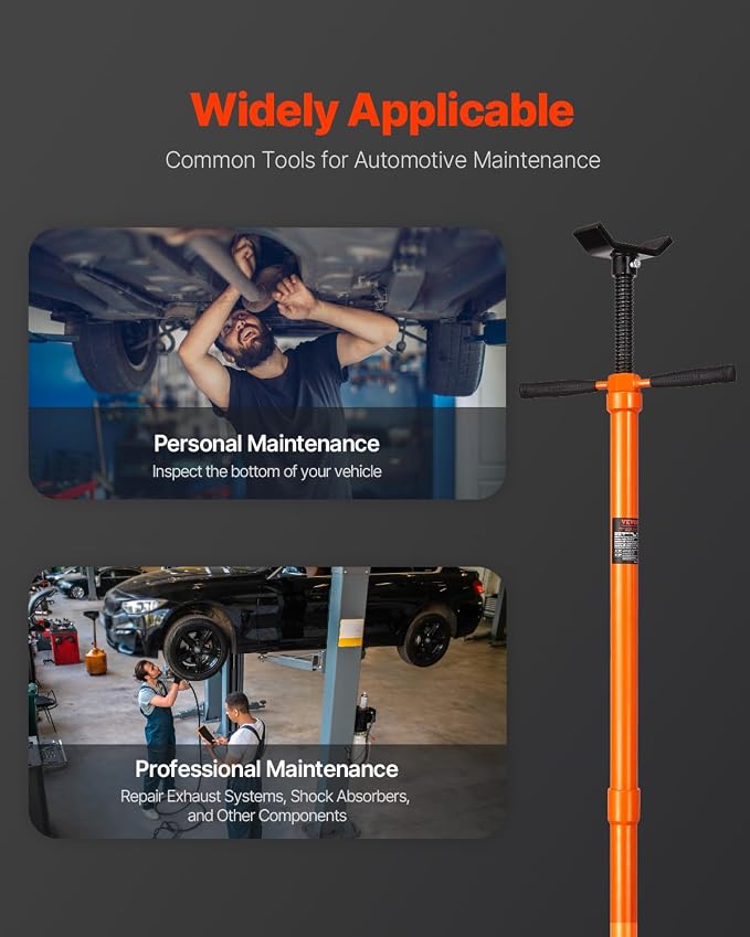 VEVOR Underhoist Support Stand, 3/4 Ton (1653 lbs) Capacity Under Hoist Jack Stand with Two Wheels, Lifting from 51.97" to 80", Bearing Mounted Spin Handle, Foot Pedal, Support Vehicle Components