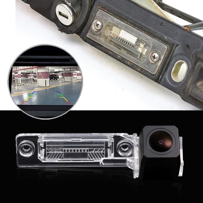 HD 1280Pixels 170° Rear View Reversing Camera Compatible with V W Caddy/Passat B5 3B/B6 3C Kombi/Touran/ T5 Touareg Caravell Multivan Jetta/Sagitar/Golf/Sharan/Mogotan/Skoda/Polo/Bora/Phaeton/touran