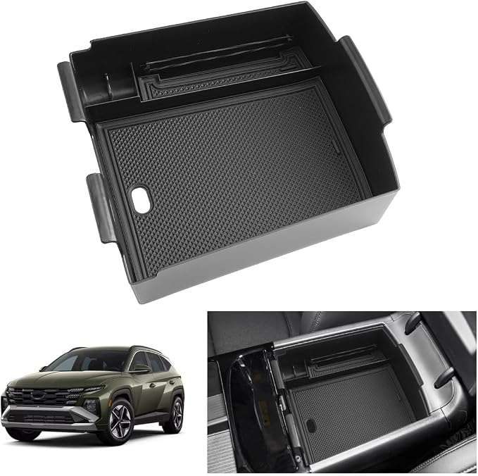 LUWU 2026 Tucson Accessories Center Console Organizer for 2025-2026 Hyundai Tucson Armrest Box Organizer Tray Only Fit for Tucson Hybrid/Limited - NOT for 2022-2026 Tucson with Automatic Transmission