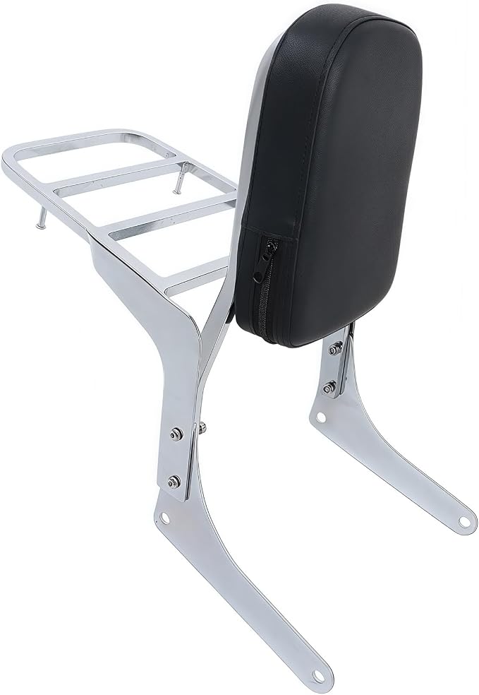 WFLNHB Passenger Backrest Sissy Bar Replacement for Honda CMX250CD 1986 | with Luggage Rack, Silver