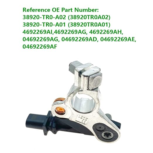 Battery Current Sensor Battery Voltage Temperature Sensor for Chrysler 200 300 Wrangler Cherokee Dodge Challenger Journey Honda Civic CR-V Replace 38920-TR0-A02 38920-TR0-A01 4692269AI