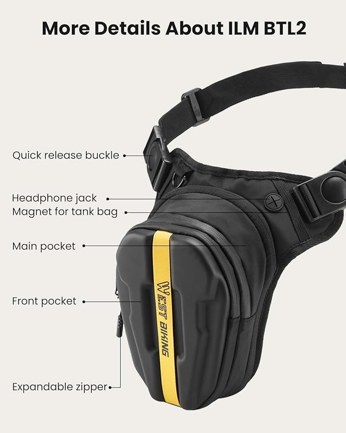 ILM Motorcycle Tank Bag Magnetic Drop Leg Bag for Men Women Muti-functions Waist Thigh Bags for Outdoor BTL2