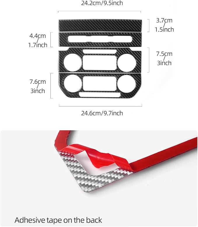 BETTERHUMZ Air Conditioning CD Control Panel Cover Trim Compatible with Ford F150 Raptor 2015-2020 Carbon Fiber Car Center Console Decor Sticker Interior Tuning Accessories (Black)