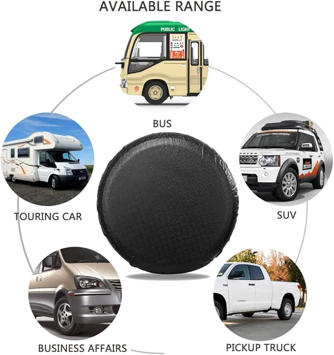 MOONET Tire Covers for RV Wheel (4 Pack Black), Oxford Waterproof UV Sun Protectors for Motorhome Boat Trailer Camper Van SUV, D66cm x H28cm for Diameter 24"-26"