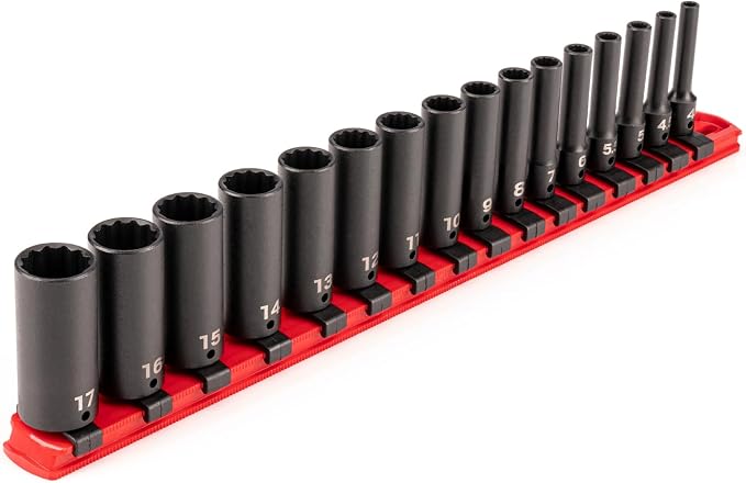 TEKTON 1/4 Inch Drive Impact Socket Set, 16-Piece | SID90107