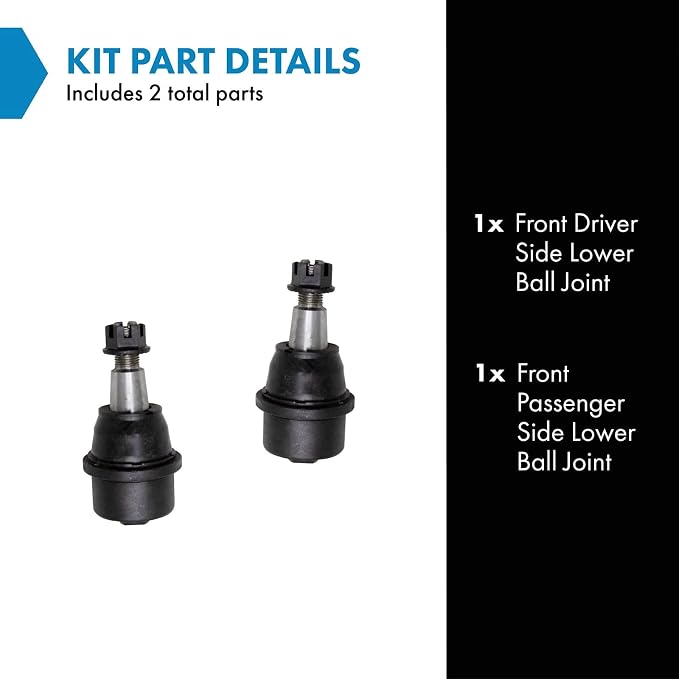 TRQ Front Lower Driver and Passenger Side Ball Joint Set Compatible with 2011-2022 Chevrolet Silverado 2500 HD Silverado 3500 HD 2011-2022 GMC Sierra 2500 HD Sierra 3500 HD