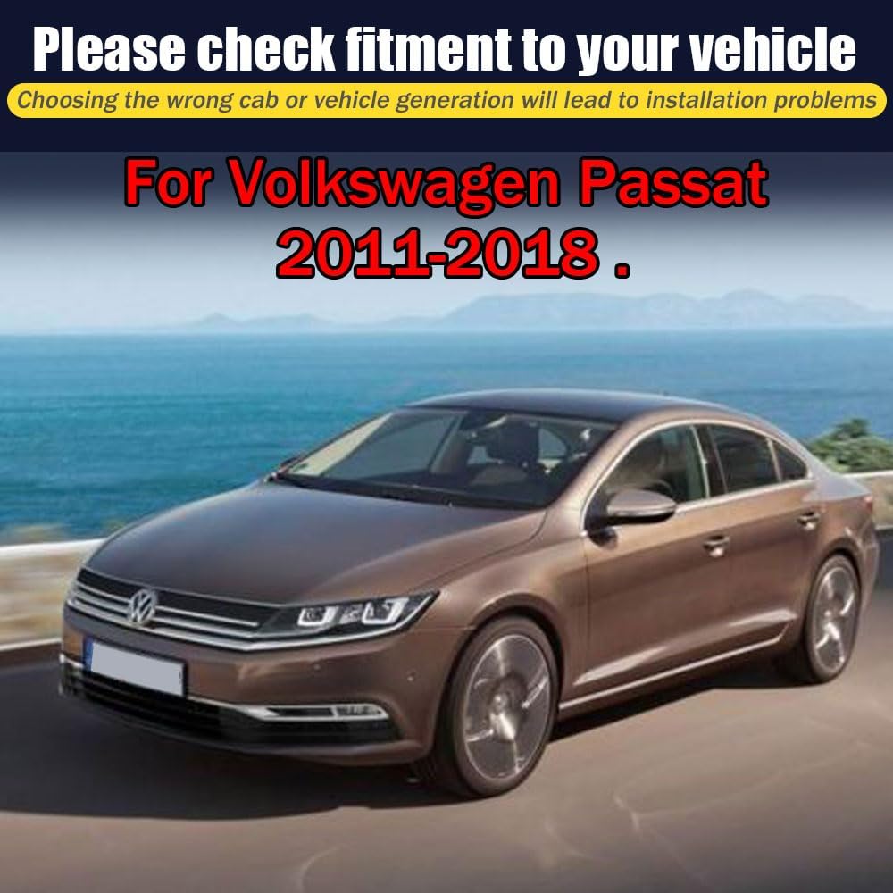 Rain Guards for Volkswagen Passat 2011-2018, Tape-on Side Window Deflectors for Volkswagen Passat, Window Visors for Volkswagen Cars, for Volkswagen Car Accessories 4 Rain Guards ＆ 2 Car Coasters