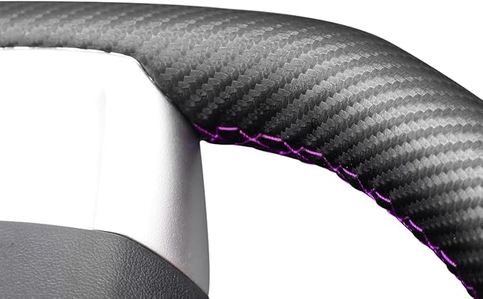 MEWANT Matte Carbon Fiber&Genuine Leather Steering Wheel Cover for Subaru WRX 2015-2021 / WRX STI 2015-2021 Steering Wheel Cover Accessories