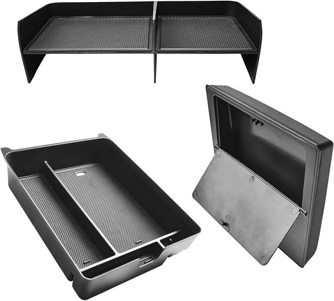 RUNROAD Center Console Organizer Tray Compatible with 2023-2026 Honda Pilot / 2026 Passport Accessories, Armrest Tray for Pilot Secondary Storage Box Dividers Middle Console Organizer (3PCS)