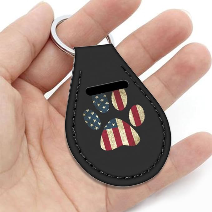 Howilath American Flag Dog Paw Printed Car Front Seat Cover Accessories 10pcs Center Console Cover and Flower Steering Wheel Covers for Women Men