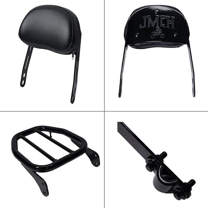 JMCHstore Backrest Cargo Rack for Coleman CT200UEX Mini bike 196cc, Adjustable Sissy Bar for Axis M200 Viper Hisun 200-3 200cc Trail bike Cushion Luggage parts