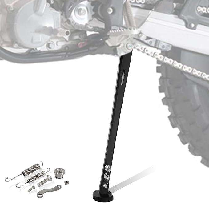 Motorcycle Kickstand Adjustable Foot Side Kick Stand for 150 200 250 300 350 400 450 500 505 530 EXC XC XCW XCF XCFW EXCF EXCR XCRW 2017-2023 Supermoto Enduro Motocross Black