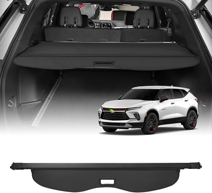 Powerty Cargo Cover for 2019-2024 2025 Chevrolet Blazer Retractable Trunk Cover Trunk Shielding Shade for Blazer Accessories Cargo Luggage Cover No Gap(Not fit for Blazer EV)