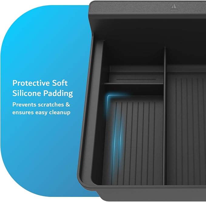 TUDIA Center Console Tray for Tesla Model 3 (2021-2023) / Model Y (2021-2024) + 2-in-1 Snap-On Tempered Glass 15" Screen Protector Case for Model 3 (2021–2023) & Model Y (2020–2024) Bundle Set